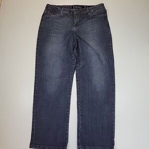 Side Work NYC Med Rise Crop Jeans Blue Denim Women's Size 8 Straight Leg